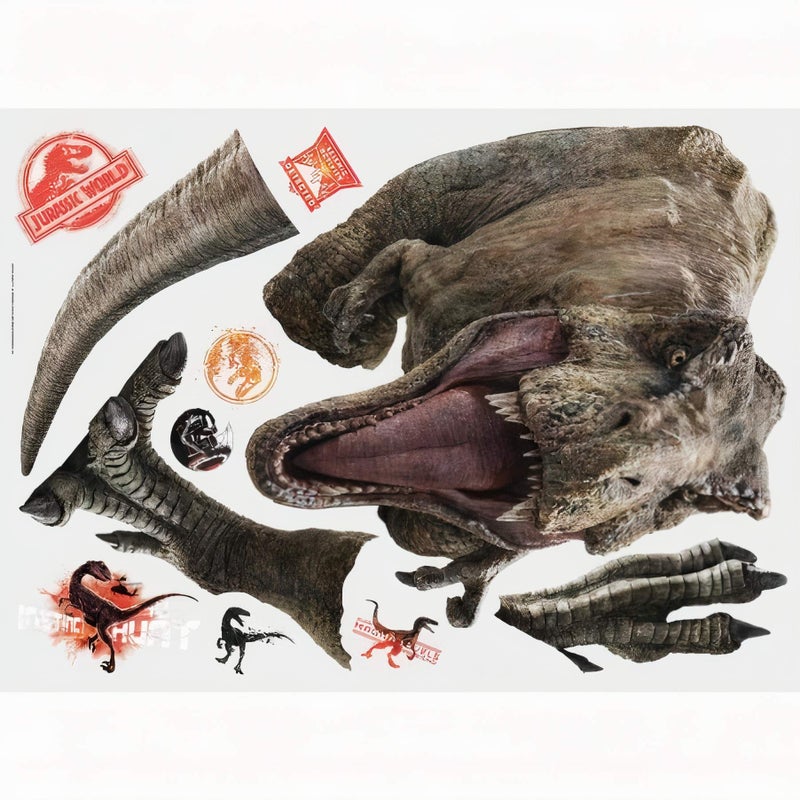 Jurassic World Fallen Kingdom T-Rex Giant Peel and Stick Wall Decals by RoomMates, RMK3797SLM - Image 1